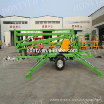 Adjustable aerial lift machine trailer arm lift hydraulic boom lift